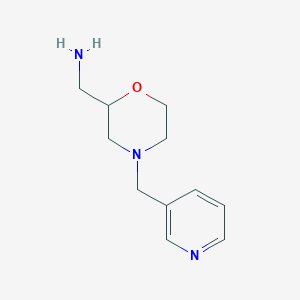molecular formula C11H20Cl3N3O B116297 1-{4-[(Pyridin-3-yl)methyl]morpholin-2-yl}methanamine CAS No. 141815-43-2