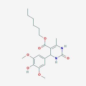 molecular formula C20H28N2O6 B11629853 Hexyl 4-(4-hydroxy-3,5-dimethoxyphenyl)-6-methyl-2-oxo-1,2,3,4-tetrahydropyrimidine-5-carboxylate 