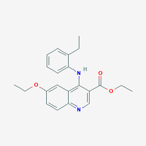 molecular formula C22H24N2O3 B11630049 Ethyl 6-ethoxy-4-[(2-ethylphenyl)amino]quinoline-3-carboxylate 
