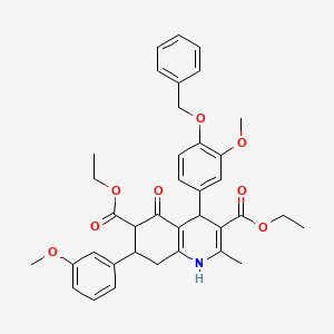 molecular formula C37H39NO8 B11630293 Diethyl 4-[4-(benzyloxy)-3-methoxyphenyl]-7-(3-methoxyphenyl)-2-methyl-5-oxo-1,4,5,6,7,8-hexahydro-3,6-quinolinedicarboxylate 
