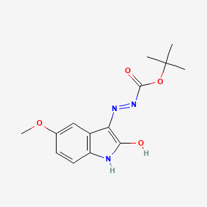 molecular formula C14H17N3O4 B11630425 tert-butyl (2Z)-2-(5-methoxy-2-oxo-1,2-dihydro-3H-indol-3-ylidene)hydrazinecarboxylate 