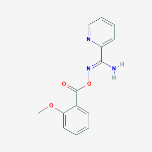 molecular formula C14H13N3O3 B11630439 N'-{[(2-methoxyphenyl)carbonyl]oxy}pyridine-2-carboximidamide 
