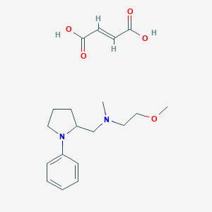 molecular formula C15H24N2O.C4H4O4 B116307 (-)-N-(2-Methoxyethyl)-N-methyl-1-phenyl-2-pyrrolidinemethanamine fumarate CAS No. 142469-84-9
