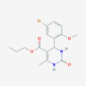 molecular formula C16H19BrN2O4 B11631100 Propyl 4-(5-bromo-2-methoxyphenyl)-6-methyl-2-oxo-1,2,3,4-tetrahydropyrimidine-5-carboxylate 