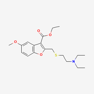 molecular formula C19H27NO4S B11631236 Ethyl 2-({[2-(diethylamino)ethyl]sulfanyl}methyl)-5-methoxy-1-benzofuran-3-carboxylate 