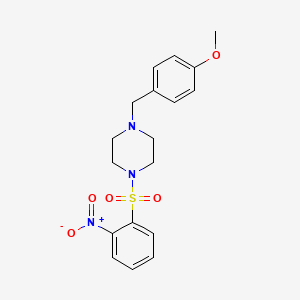 molecular formula C18H21N3O5S B11631276 1-(4-Methoxybenzyl)-4-[(2-nitrophenyl)sulfonyl]piperazine 