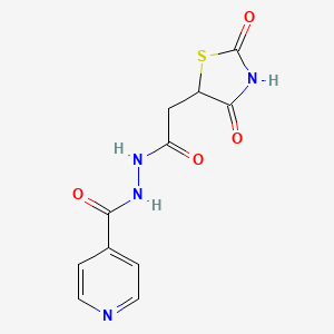 molecular formula C11H10N4O4S B11631336 N'-[2-(2,4-dioxo-1,3-thiazolidin-5-yl)acetyl]pyridine-4-carbohydrazide 