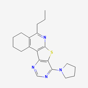 molecular formula C20H24N4S B11631339 8-propyl-13-pyrrolidin-1-yl-11-thia-9,14,16-triazatetracyclo[8.7.0.02,7.012,17]heptadeca-1,7,9,12,14,16-hexaene 