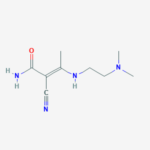 molecular formula C9H16N4O B11631377 (2E)-2-cyano-3-{[2-(dimethylamino)ethyl]amino}but-2-enamide 