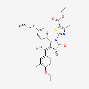 molecular formula C30H30N2O7S B11631538 ethyl 2-[2-[4-(allyloxy)phenyl]-3-(4-ethoxy-3-methylbenzoyl)-4-hydroxy-5-oxo-2,5-dihydro-1H-pyrrol-1-yl]-4-methyl-1,3-thiazole-5-carboxylate CAS No. 609794-14-1