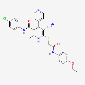 molecular formula C29H26ClN5O3S B11631980 N-(4-Chlorophenyl)-5-cyano-6-({[(4-ethoxyphenyl)carbamoyl]methyl}sulfanyl)-2-methyl-1,4-dihydro-[4,4'-bipyridine]-3-carboxamide 