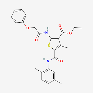 molecular formula C25H26N2O5S B11632163 Ethyl 5-[(2,5-dimethylphenyl)carbamoyl]-4-methyl-2-[(phenoxyacetyl)amino]thiophene-3-carboxylate 