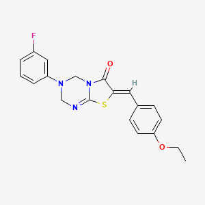molecular formula C20H18FN3O2S B11632207 (7Z)-7-(4-ethoxybenzylidene)-3-(3-fluorophenyl)-3,4-dihydro-2H-[1,3]thiazolo[3,2-a][1,3,5]triazin-6(7H)-one 