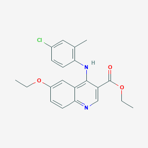 molecular formula C21H21ClN2O3 B11632471 Ethyl 4-[(4-chloro-2-methylphenyl)amino]-6-ethoxyquinoline-3-carboxylate 