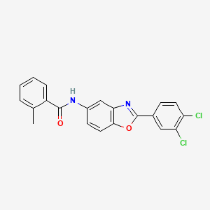 molecular formula C21H14Cl2N2O2 B11632521 N-[2-(3,4-dichlorophenyl)-1,3-benzoxazol-5-yl]-2-methylbenzamide 