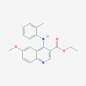 molecular formula C20H20N2O3 B11632580 Ethyl 6-methoxy-4-[(2-methylphenyl)amino]quinoline-3-carboxylate 