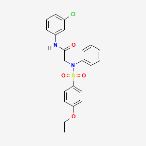molecular formula C22H21ClN2O4S B11632593 N-(3-Chlorophenyl)-2-(N-phenyl4-ethoxybenzenesulfonamido)acetamide 