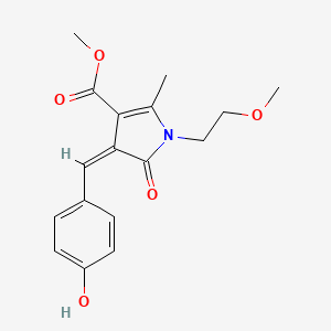 molecular formula C17H19NO5 B11632646 methyl (4Z)-4-(4-hydroxybenzylidene)-1-(2-methoxyethyl)-2-methyl-5-oxo-4,5-dihydro-1H-pyrrole-3-carboxylate 
