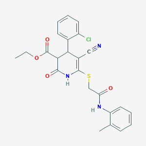 molecular formula C24H22ClN3O4S B11632678 Ethyl 4-(2-chlorophenyl)-5-cyano-2-hydroxy-6-({2-[(2-methylphenyl)amino]-2-oxoethyl}sulfanyl)-3,4-dihydropyridine-3-carboxylate CAS No. 369398-79-8