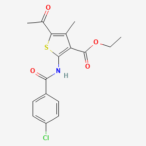 molecular formula C17H16ClNO4S B11632688 Ethyl 5-acetyl-2-[(4-chlorobenzoyl)amino]-4-methylthiophene-3-carboxylate 