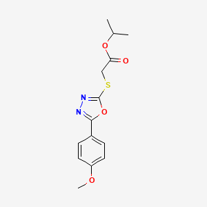 molecular formula C14H16N2O4S B11632758 Propan-2-yl {[5-(4-methoxyphenyl)-1,3,4-oxadiazol-2-yl]sulfanyl}acetate 
