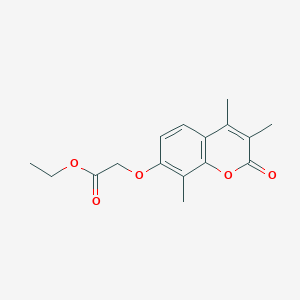 molecular formula C16H18O5 B11632786 ethyl 2-[(3,4,8-trimethyl-2-oxo-2H-chromen-7-yl)oxy]acetate 