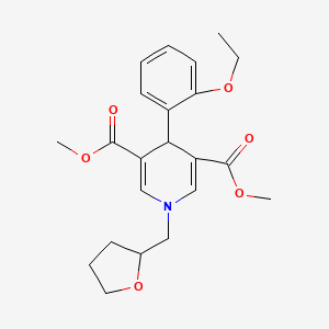 molecular formula C22H27NO6 B11632917 Dimethyl 4-(2-ethoxyphenyl)-1-(tetrahydrofuran-2-ylmethyl)-1,4-dihydropyridine-3,5-dicarboxylate 