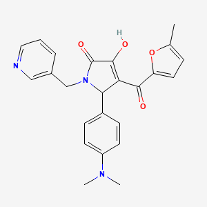 molecular formula C24H23N3O4 B11632989 (4E)-5-[4-(dimethylamino)phenyl]-4-[hydroxy(5-methylfuran-2-yl)methylidene]-1-(pyridin-3-ylmethyl)pyrrolidine-2,3-dione 