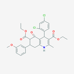 molecular formula C29H29Cl2NO6 B11633253 Diethyl 4-(2,4-dichlorophenyl)-7-(3-methoxyphenyl)-2-methyl-5-oxo-1,4,5,6,7,8-hexahydro-3,6-quinolinedicarboxylate 