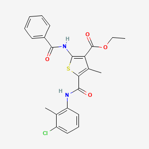 molecular formula C23H21ClN2O4S B11633257 Ethyl 2-benzamido-5-[(3-chloro-2-methylphenyl)carbamoyl]-4-methylthiophene-3-carboxylate 