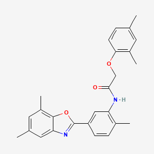 molecular formula C26H26N2O3 B11633260 N-[5-(5,7-dimethyl-1,3-benzoxazol-2-yl)-2-methylphenyl]-2-(2,4-dimethylphenoxy)acetamide 