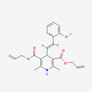 molecular formula C24H27NO5 B11633370 diprop-2-en-1-yl 4-[(E)-2-(2-methoxyphenyl)ethenyl]-2,6-dimethyl-1,4-dihydropyridine-3,5-dicarboxylate 