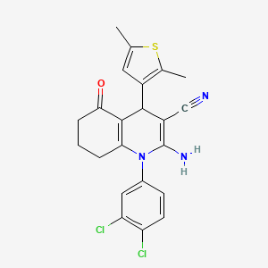 molecular formula C22H19Cl2N3OS B11633503 2-Amino-1-(3,4-dichlorophenyl)-4-(2,5-dimethylthiophen-3-yl)-5-oxo-1,4,5,6,7,8-hexahydroquinoline-3-carbonitrile CAS No. 476483-78-0