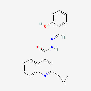 molecular formula C20H17N3O2 B11633514 2-cyclopropyl-N'-[(E)-(2-hydroxyphenyl)methylidene]quinoline-4-carbohydrazide 