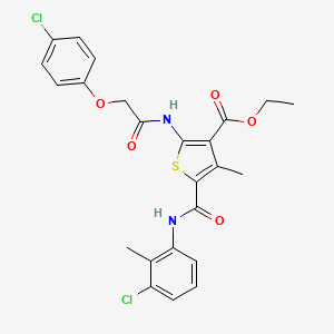molecular formula C24H22Cl2N2O5S B11633547 Ethyl 5-[(3-chloro-2-methylphenyl)carbamoyl]-2-{[(4-chlorophenoxy)acetyl]amino}-4-methylthiophene-3-carboxylate 