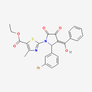molecular formula C24H19BrN2O5S B11633578 ethyl 2-{(3E)-2-(3-bromophenyl)-3-[hydroxy(phenyl)methylidene]-4,5-dioxopyrrolidin-1-yl}-4-methyl-1,3-thiazole-5-carboxylate 