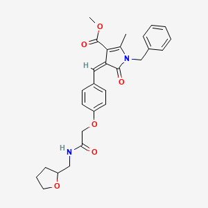 molecular formula C28H30N2O6 B11633658 methyl (4Z)-1-benzyl-2-methyl-5-oxo-4-(4-{2-oxo-2-[(tetrahydrofuran-2-ylmethyl)amino]ethoxy}benzylidene)-4,5-dihydro-1H-pyrrole-3-carboxylate 