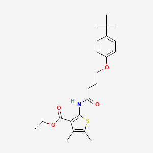 molecular formula C23H31NO4S B11633698 Ethyl 2-{[4-(4-tert-butylphenoxy)butanoyl]amino}-4,5-dimethylthiophene-3-carboxylate 