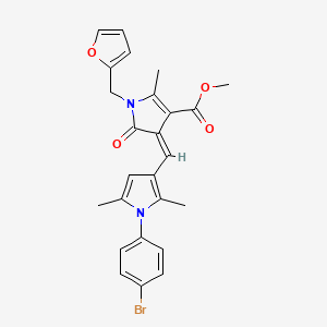 molecular formula C25H23BrN2O4 B11633731 methyl (4Z)-4-{[1-(4-bromophenyl)-2,5-dimethyl-1H-pyrrol-3-yl]methylidene}-1-(furan-2-ylmethyl)-2-methyl-5-oxo-4,5-dihydro-1H-pyrrole-3-carboxylate 