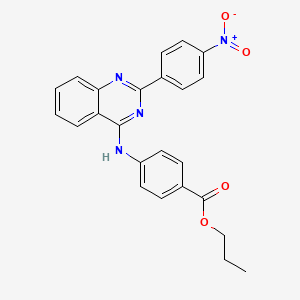 molecular formula C24H20N4O4 B11633816 Propyl 4-{[2-(4-nitrophenyl)quinazolin-4-yl]amino}benzoate 