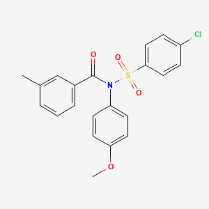 molecular formula C21H18ClNO4S B11633869 N-[(4-chlorophenyl)sulfonyl]-N-(4-methoxyphenyl)-3-methylbenzamide 
