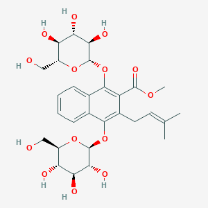 molecular formula C29H38O14 B1163387 Methyl 1,4-bisglucosyloxy-3-prenyl-2-naphthoate 