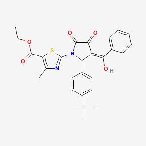 molecular formula C28H28N2O5S B11633945 ethyl 2-[3-benzoyl-2-(4-tert-butylphenyl)-4-hydroxy-5-oxo-2,5-dihydro-1H-pyrrol-1-yl]-4-methyl-1,3-thiazole-5-carboxylate 