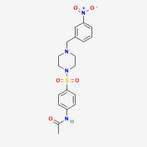 molecular formula C19H22N4O5S B11634014 N-(4-{[4-(3-nitrobenzyl)piperazin-1-yl]sulfonyl}phenyl)acetamide 