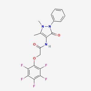 molecular formula C19H14F5N3O3 B11634027 N-(1,5-dimethyl-3-oxo-2-phenyl-2,3-dihydro-1H-pyrazol-4-yl)-2-(pentafluorophenoxy)acetamide 
