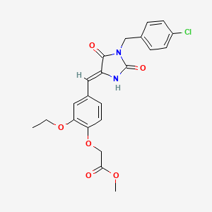 molecular formula C22H21ClN2O6 B11634057 methyl (4-{(Z)-[1-(4-chlorobenzyl)-2,5-dioxoimidazolidin-4-ylidene]methyl}-2-ethoxyphenoxy)acetate 