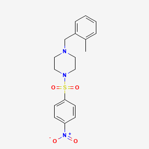 molecular formula C18H21N3O4S B11634066 1-(2-Methylbenzyl)-4-[(4-nitrophenyl)sulfonyl]piperazine 