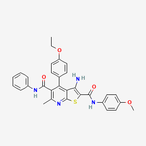molecular formula C31H28N4O4S B11634095 3-amino-4-(4-ethoxyphenyl)-N~2~-(4-methoxyphenyl)-6-methyl-N~5~-phenylthieno[2,3-b]pyridine-2,5-dicarboxamide 