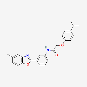 molecular formula C25H24N2O3 B11634100 N-[3-(5-methyl-1,3-benzoxazol-2-yl)phenyl]-2-[4-(propan-2-yl)phenoxy]acetamide 