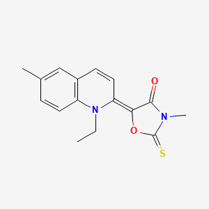 molecular formula C16H16N2O2S B11634121 (5Z)-5-(1-ethyl-6-methylquinolin-2(1H)-ylidene)-3-methyl-2-thioxo-1,3-oxazolidin-4-one 